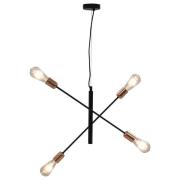 vidaXL Taklampe svart og kobber E27