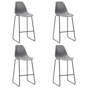 281504 vidaXL Bar Stools 4 pcs Grey Plastic