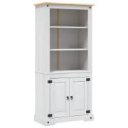 vidaXL Vitrine meksikansk corona-stil furu hvit 80x40x170 cm