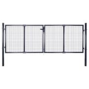 vidaXL Hageport netting galvanisert stål 289x100 cm grå