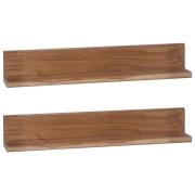 vidaXL Vegghyller 2 stk 60x10x10 cm heltre teak