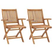 vidaXL Klappstoler 2 stk heltre teak