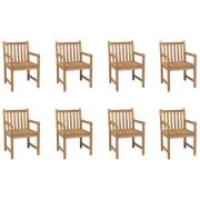 vidaXL Utestoler 8 stk heltre teak