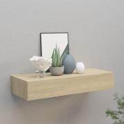 vidaXL Veggmontert skuffehylle eik 60x23,5x10 cm MDF