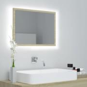 vidaXL LED-badespeil sonoma eik 60x8,5x37 cm akryl