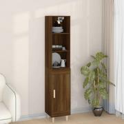 vidaXL Highboard brun eik 34,5x34x180 cm konstruert tre