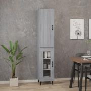 vidaXL Highboard grå sonoma 34,5x34x180 cm konstruert tre