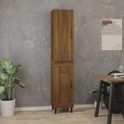 vidaXL Highboard brun eik 34,5x34x180 cm konstruert tre