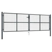 vidaXL Hageport netting galvanisert stål 400x175 cm grå