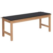 vidaXL Hagebenk med antrasitt pute 120 cm heltre teak