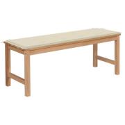 vidaXL Hagebenk med kremhvite pute 120 cm heltre teak