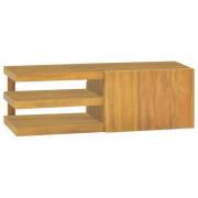 vidaXL Veggmontert baderomsskap 90x40x30 cm heltre teak