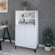 vidaXL Highboard hvit 60x36x110 cm konstruert tre