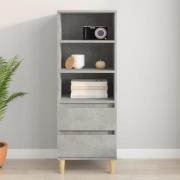 vidaXL Highboard betonggrå 40x36x110 cm konstruert tre