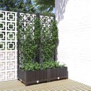 vidaXL Plantekasse med espalier svart 80x40x121,5 cm PP