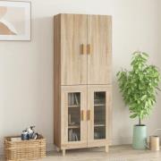 vidaXL Highboard sonoma eik 69,5x34x180 cm konstruert tre