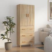 vidaXL Highboard sonoma eik 70x34x180 cm konstruert tre