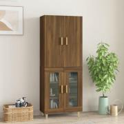 vidaXL Highboard brun eik 69,5x34x180 cm konstruert tre