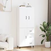 vidaXL Highboard hvit 69,5x34x180 cm konstruert tre