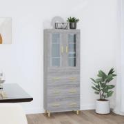 vidaXL Highboard grå sonoma 69,5x34x180 cm konstruert tre