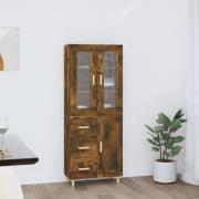 vidaXL Highboard røkt eik 69,5x34x180 cm konstruert tre