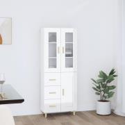 vidaXL Highboard høyglans hvit 69,5x34x180 cm konstruert tre