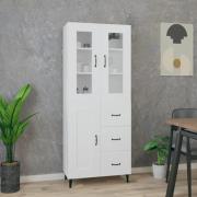 vidaXL Highboard hvit 69,5x34x180 cm konstruert tre