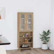 vidaXL Highboard sonoma eik 69,5x34x180 cm konstruert tre