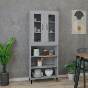 vidaXL Highboard grå sonoma 69,5x34x180 cm konstruert tre