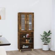 vidaXL Highboard røkt eik 69,5x34x180 cm konstruert tre