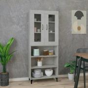 vidaXL Highboard betonggrå 69,5x34x180 cm konstruert tre