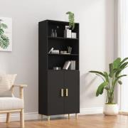 vidaXL Highboard svart konstruert tre