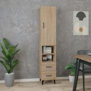 vidaXL Highboard sonoma eik 34,5x34x180 cm konstruert tre