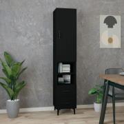 vidaXL Highboard svart 34,5x34x180 cm konstruert tre