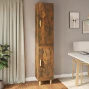 vidaXL Highboard røkt eik 34,5x34x180 cm konstruert tre