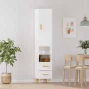 vidaXL Highboard hvit 34,5x34x180 cm konstruert tre