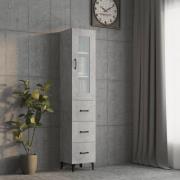 vidaXL Highboard betonggrå 34,5x34x180 cm konstruert tre