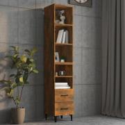 vidaXL Highboard røkt eik 34,5x34x180 cm konstruert tre