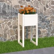 vidaXL Plantekasse hvit 40x40x81 cm heltre furu