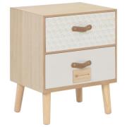 vidaXL Nattbord med 2 skuffer 40x30x49,5 cm heltre furu