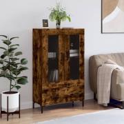 vidaXL Highboard røkt eik 69,5x31x115 cm konstruert tre