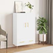 vidaXL Highboard høyglans hvit 69,5x31x115 cm konstruert tre