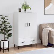 vidaXL Highboard høyglans hvit 69,5x31x115 cm konstruert tre