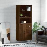 vidaXL Highboard brun eik 69,5x34x180 cm konstruert tre