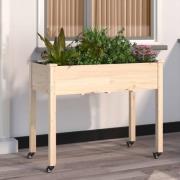 vidaXL Plantekasse med foring 118x59x80 cm heltre gran