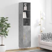 vidaXL Highboard betonggrå 34,5x34x180 cm konstruert tre