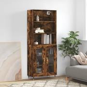 vidaXL Highboard røkt eik 69,5x34x180 cm konstruert tre