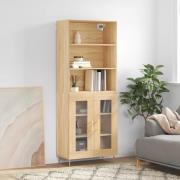 vidaXL Highboard sonoma eik 69,5x34x180 cm konstruert tre