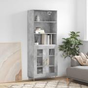 vidaXL Highboard betonggrå 69,5x34x180 cm konstruert tre