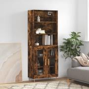 vidaXL Highboard røkt eik 69,5x34x180 cm konstruert tre